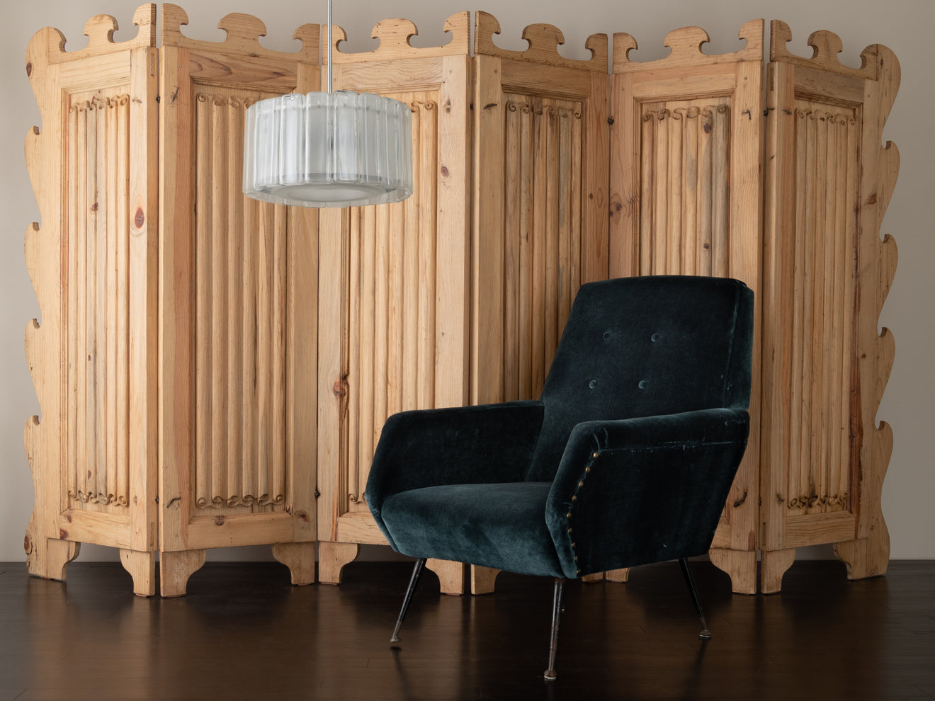 6 PANEL POMBAL LINEN FOLDING SCREEN BY MIKE DIAZ